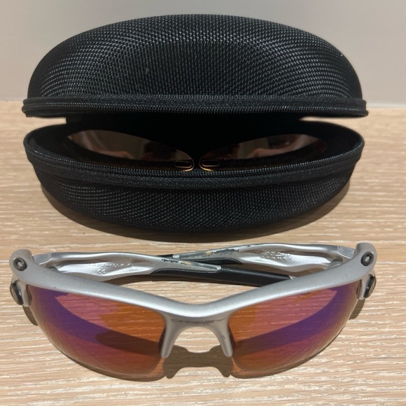 Oakley Fast Jacket XL Sunglasses silver with extra lenses and case - Picture 1 of 11